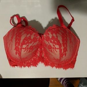 VS Red/Pink Lace Bra